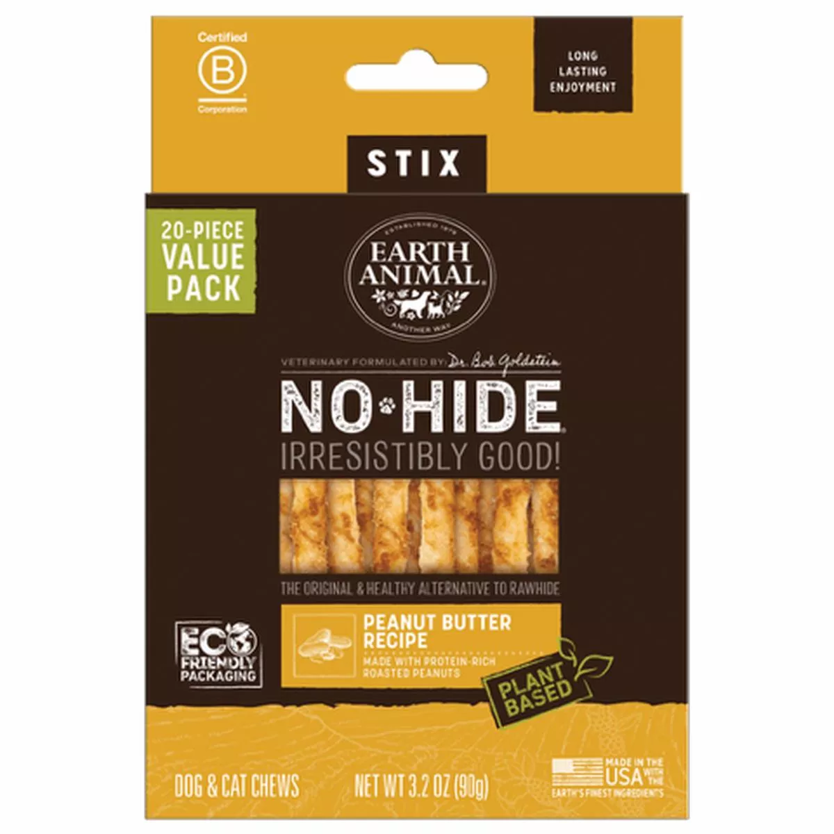 Earth Animal No-Hide Peanut Butter Stix