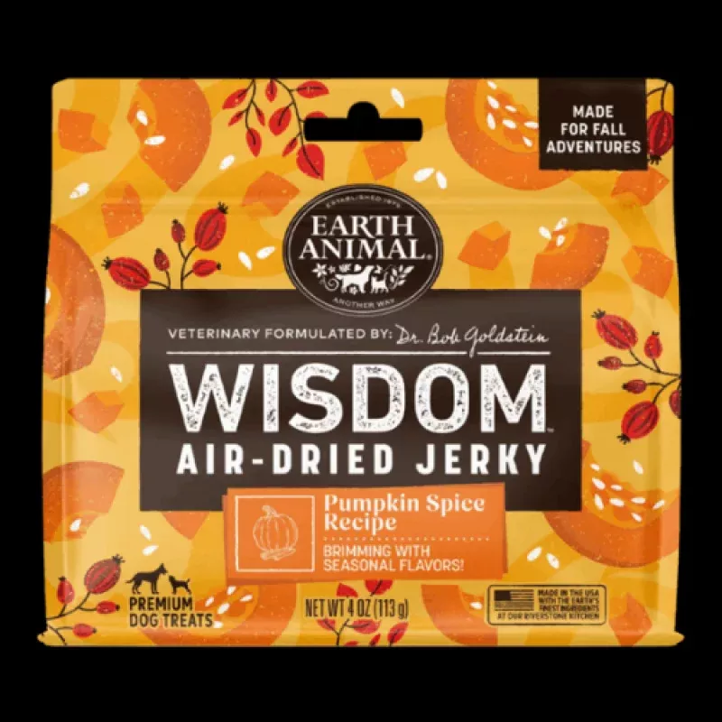 Earth Animal Wisdom Air-Dried Jerky for Dogs Pumpkin Spice 4 oz