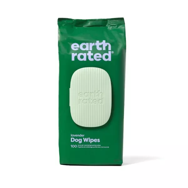 Earth Rated Certified Biobased Dog Wipes - Lavender Scented - 100 Pack