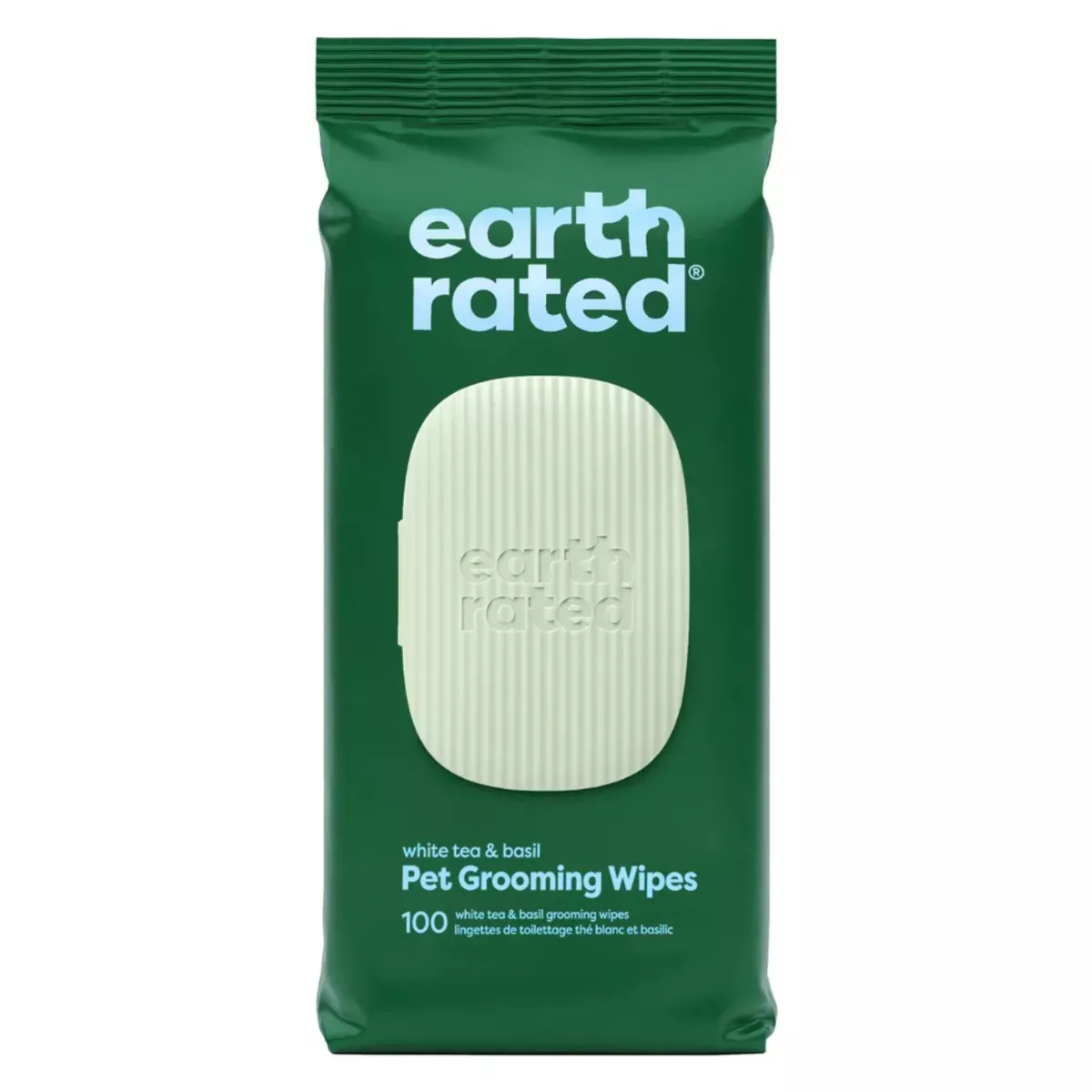 Earth Rated Certified Biobased Dog Wipes - White Tea & Basil Scented - 100 Pack