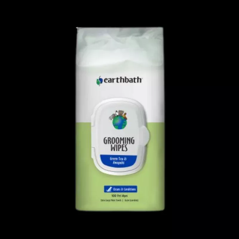 Earthbath Grooming Wipes, Green Tea & Awapuhi, 100 Count