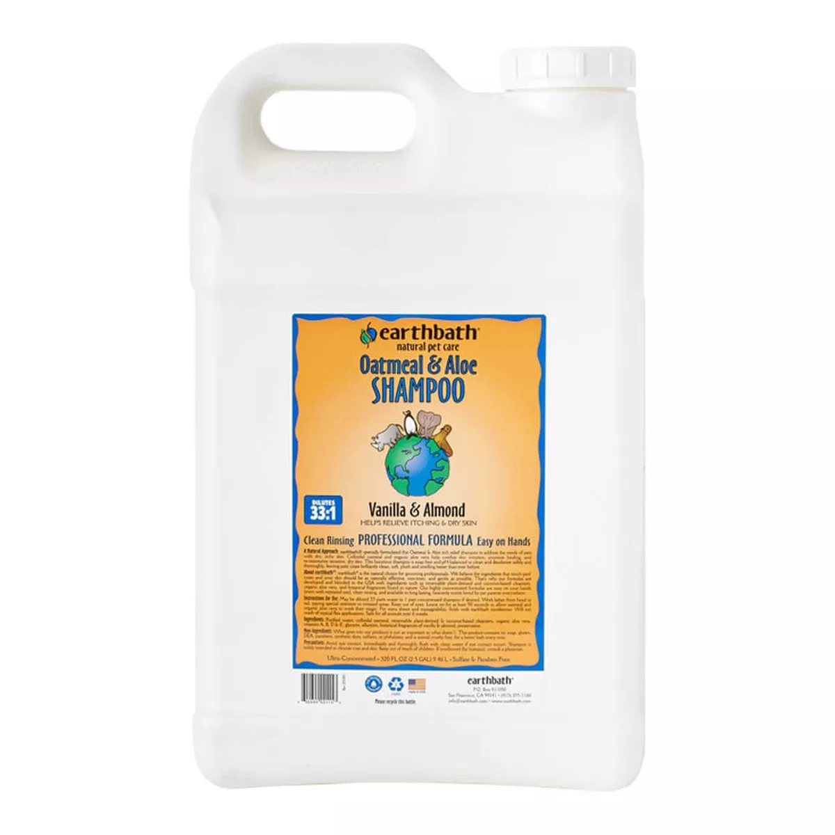 EARTHBATH Oatmeal & Aloe Shampoo, Vanilla Almond Scent - 320 oz (2.5 Gallons)