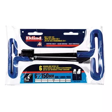 Eklind 6″ Metric T-handle Hex Key Set with Pouch – 6 pcs