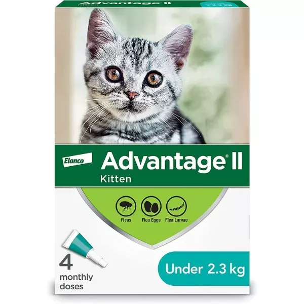 Elanco Advantage II Flea Treatment for Kittens - Under 2.3 kg - 4 Pack