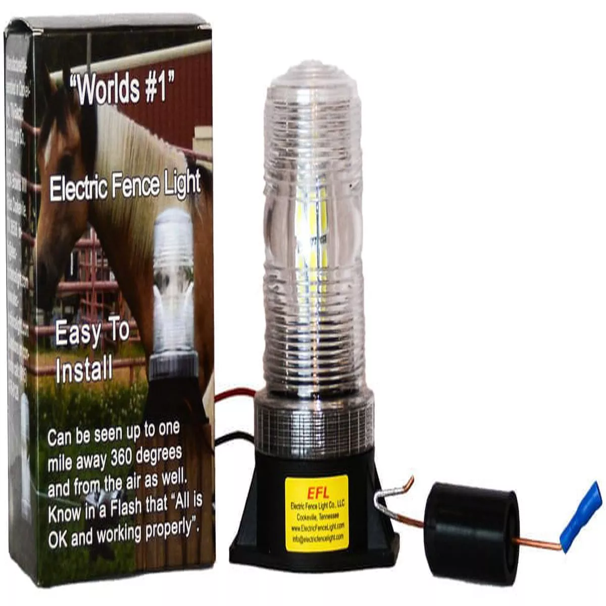 Electric Fence Light with LED Bulb Visible Fence Pulse Indicator for 2-Joule Chargers