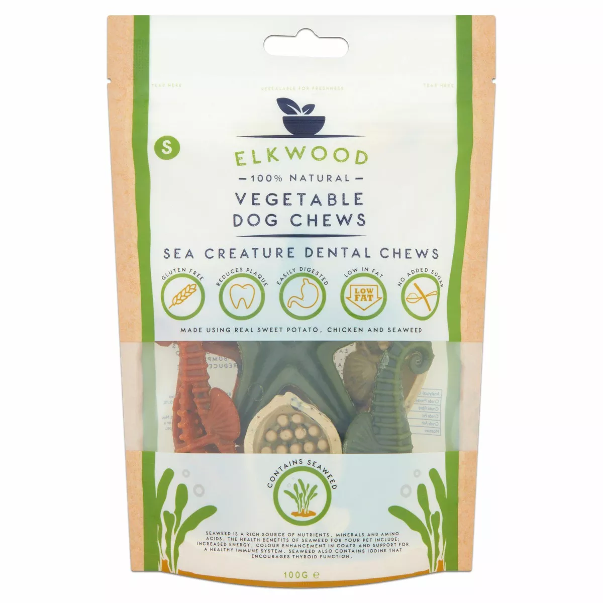 Elkwood Vegetable Sea Creatures + Seaweed Small 7pc 100g