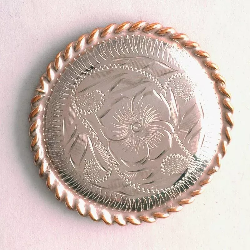 Engraved Nickel Silver Rosette - Wood Screw 1.5 Br