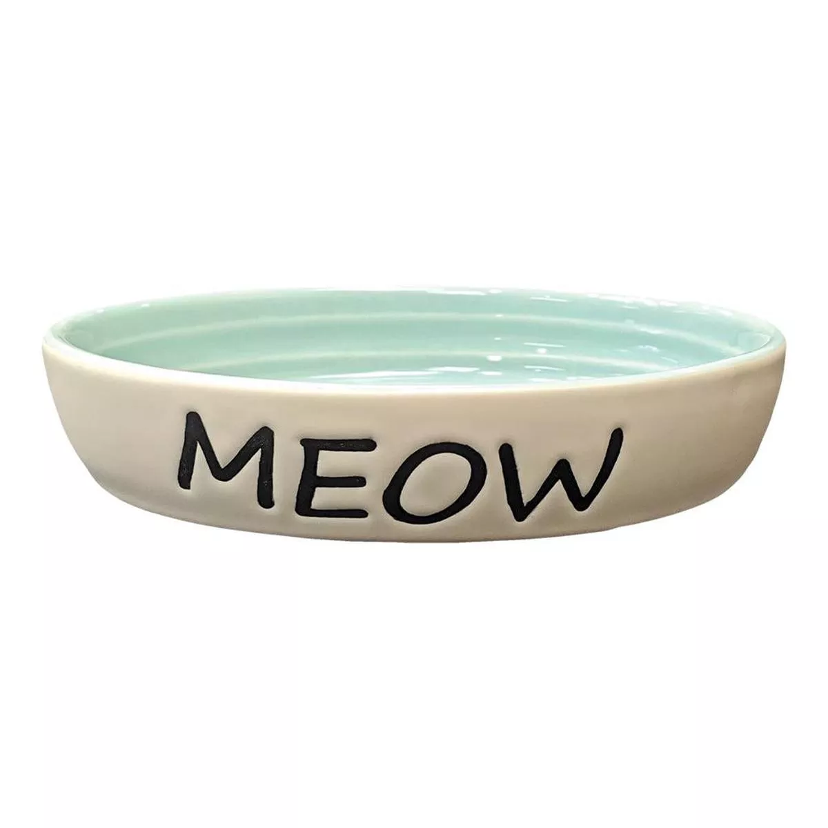 Ethical Pet Meow Oval Cat Dish Green