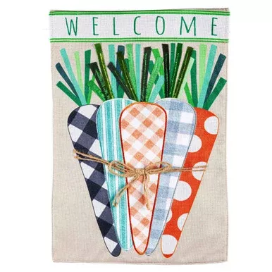Evergreen Enterprises Patterned Carrots Burlap Garden Flag – 1/4″