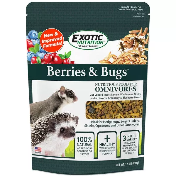 Exotic Nutrition Berries & Bugs Sugar Glider Food & Hedgehog Food