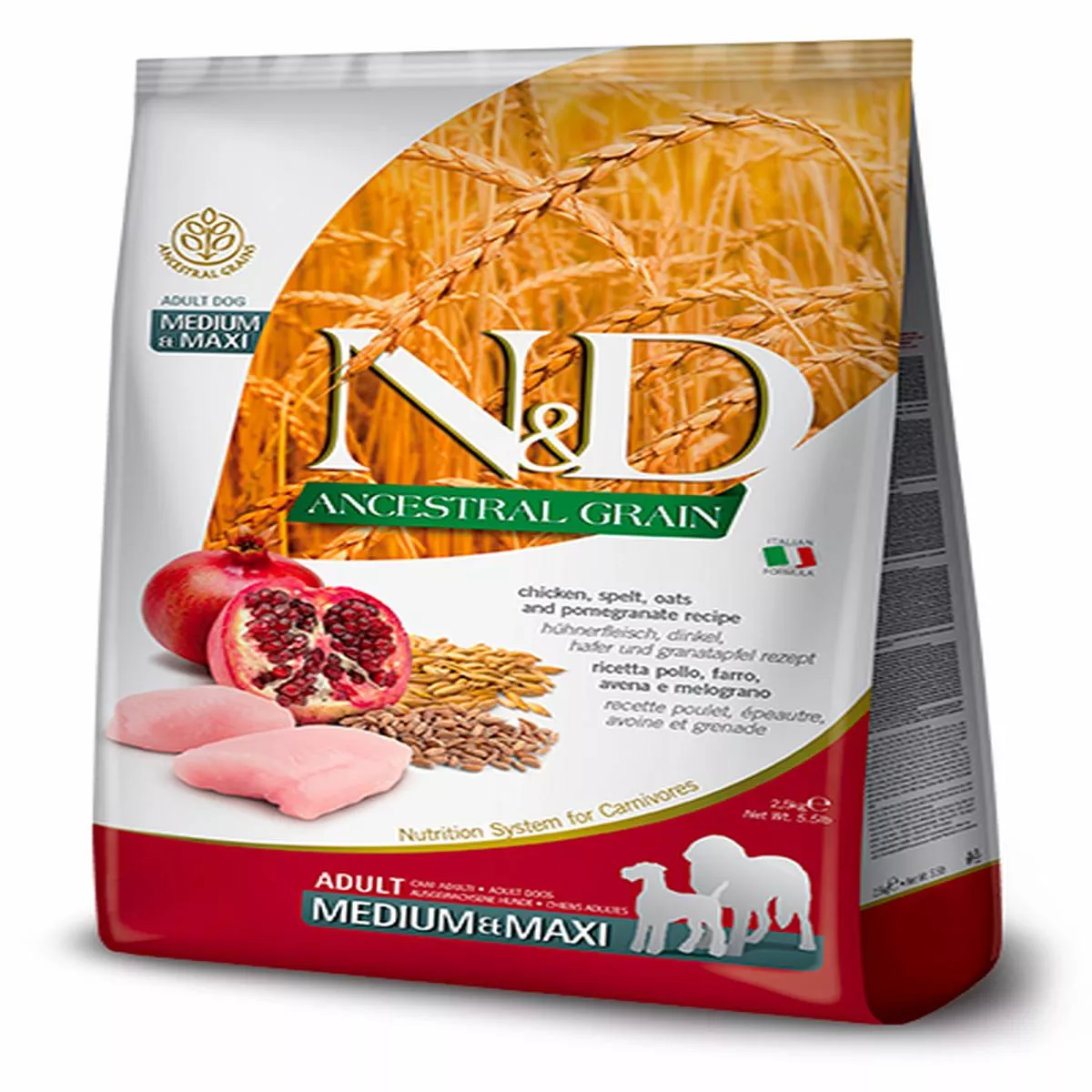 Farmina N&D Ancestral Grain Canine Chicken & Pomegranate Adult Medium & Maxi Food