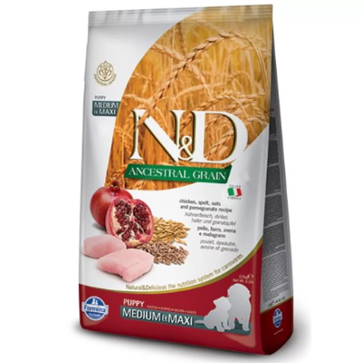 Farmina N&D Ancestral Grain Chicken and Pomegranate Med/Maxi Puppy Food