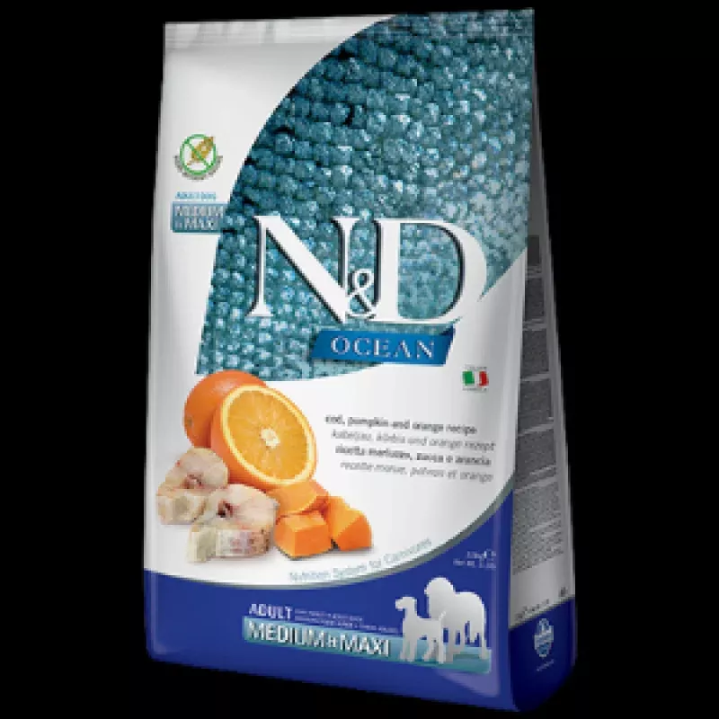 Farmina N&D Ocean Codfish & Orange Grain-Free Medium & Maxi Adult Dry Dog Food