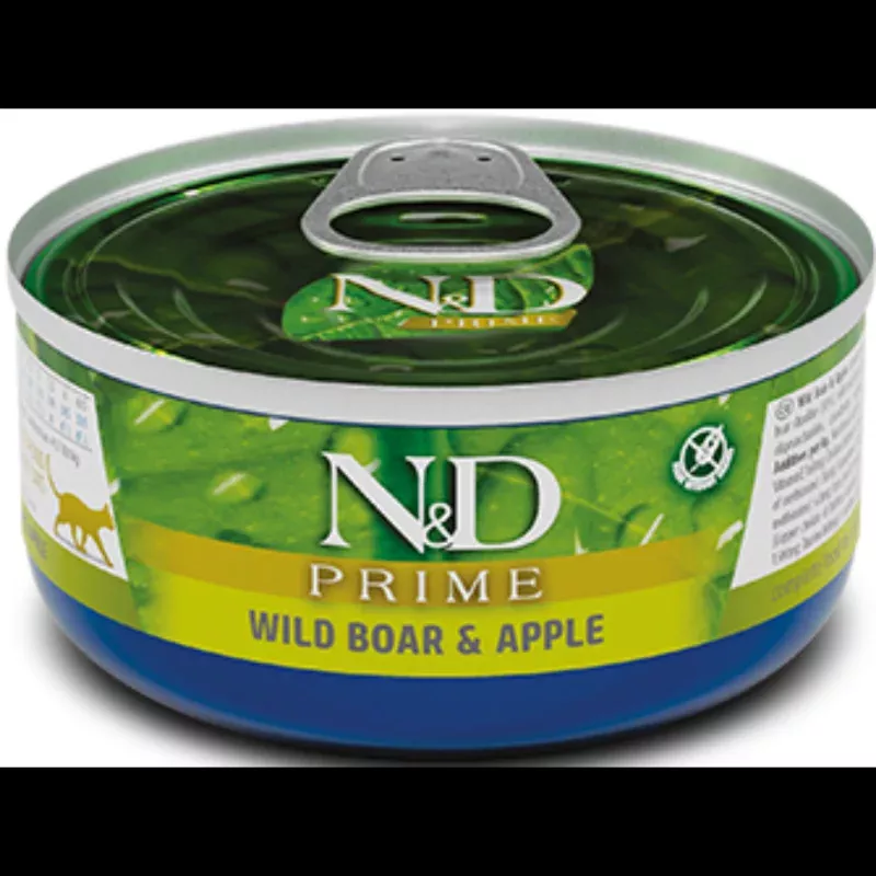Farmina N&D Prime Grain-Free Boar & Apple Formula Canned Cat Food, 2.5-oz