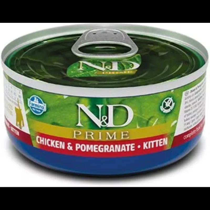 Farmina N&D Prime Kitten Grain-Free Chicken & Pomegranate Formula Canned Cat Food, 2.5-oz