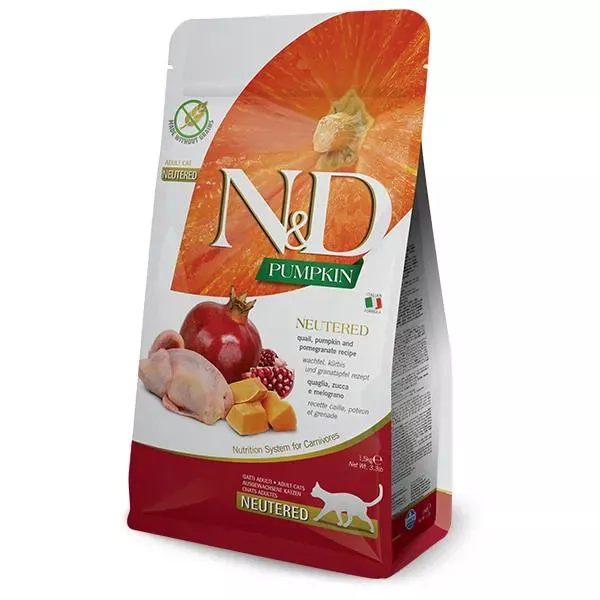 Farmina N&D Pumpkin Feline Adult Cat Food - Quail and Pomegranate Neutered
