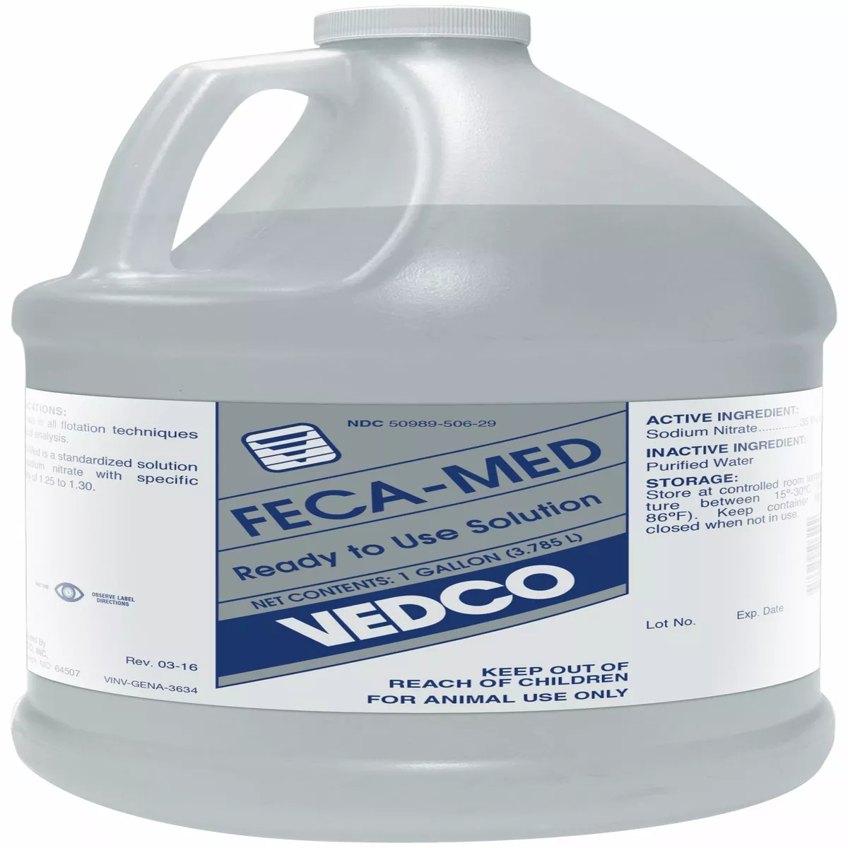 Feca-Med, 1 Gallon Veterinary Fecal Analysis Solution for Dogs, Cats, and Horses