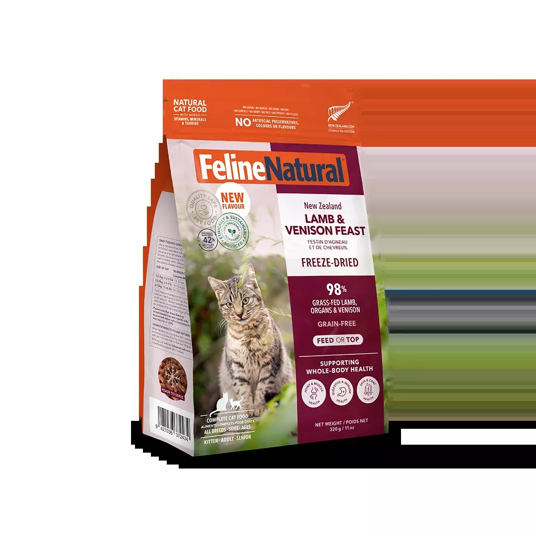 Feline Natural Cat Lamb & Venison Feast freeze-dried 11oz