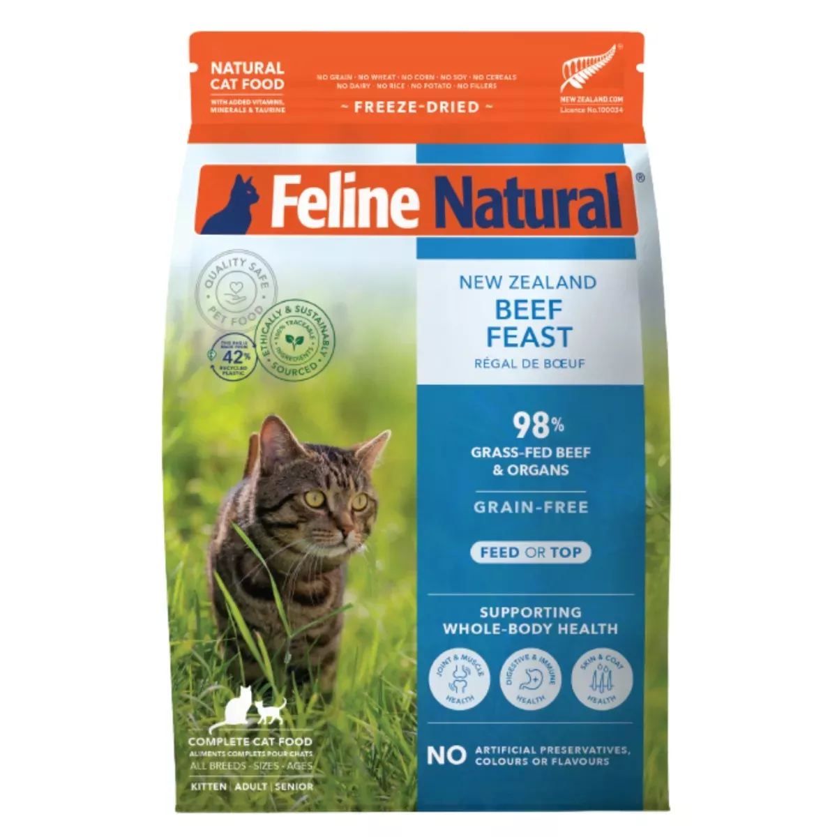 Feline Natural Freeze-Dried Cat Food - Beef Feast