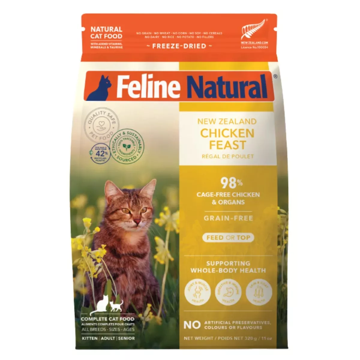 Feline Natural Freeze-Dried Cat Food - Chicken Feast