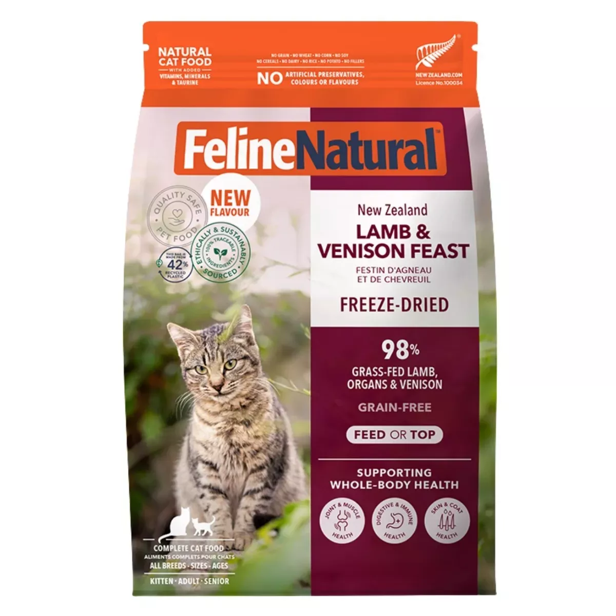 Feline Natural Freeze-Dried Cat Food - Lamb & Venison Feast