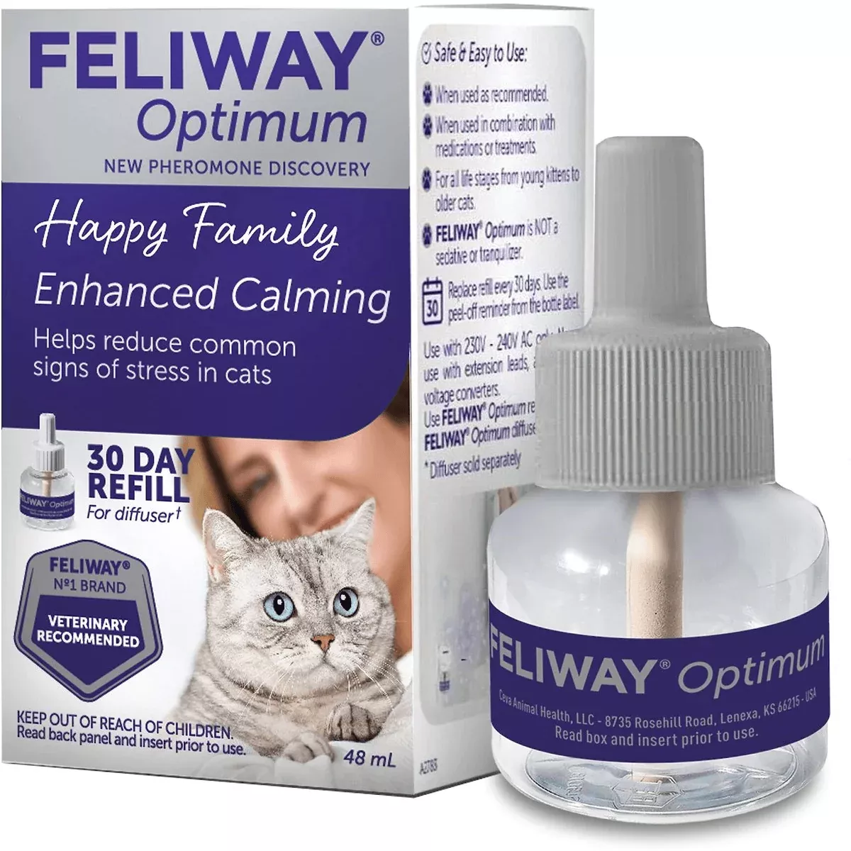 Feliway Optimum Enhanced Calming Pheromone 30 Day Cat Diffuser Refill