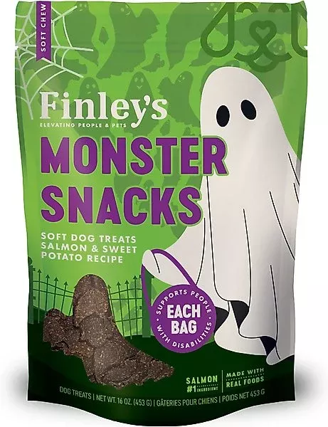 Finley's Monster Snacks Ghosts Salmon Soft Dog Treats