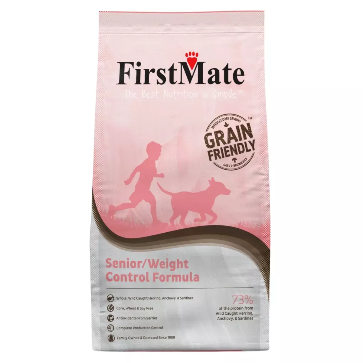 FirstMate Grain-Friendly Weight Control Senior Dry Dog Food - Wild Pacific Fish Meal & Oats