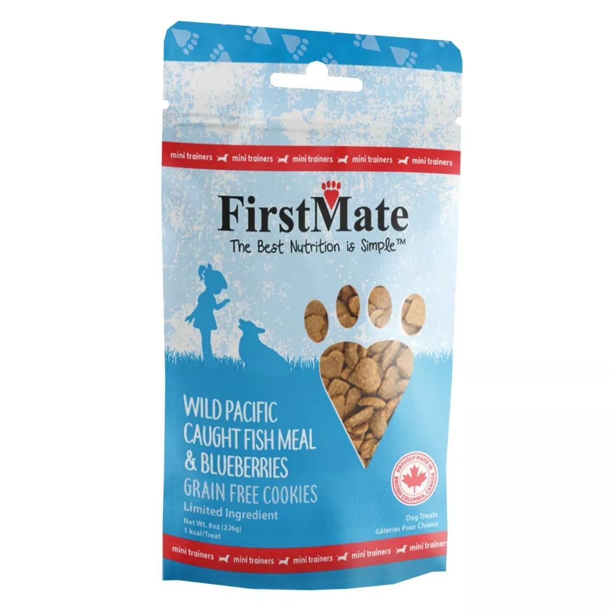 FirstMate Mini Trainers Dog Treats - Wild Pacific Caught Fish Meal & Blueberries