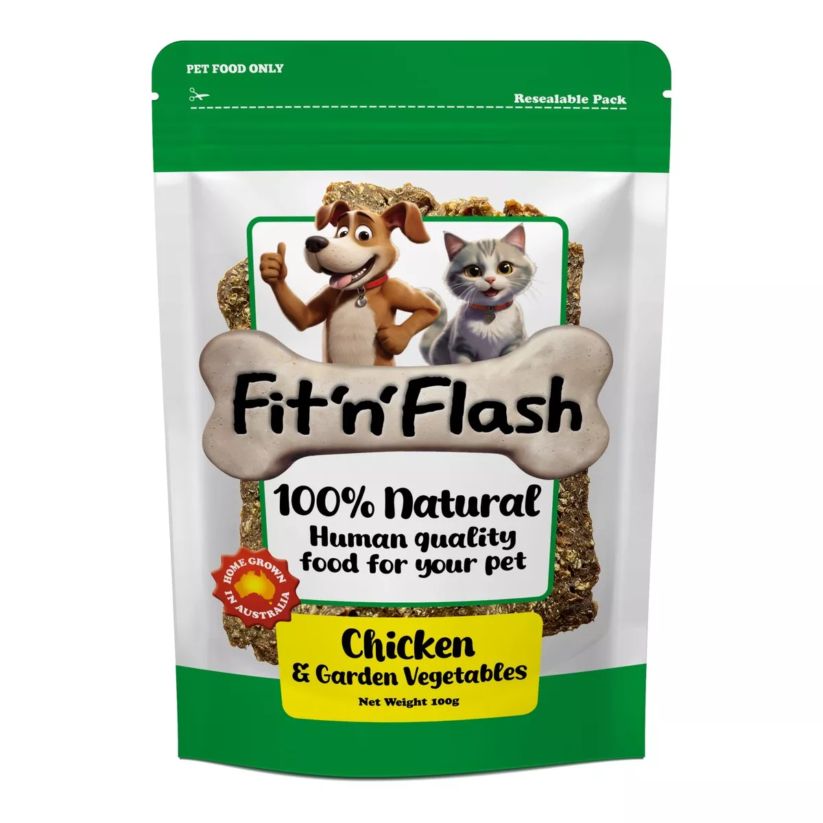 Fit'n'Flash Dog Treats Chicken & Garden Vegetables 100g