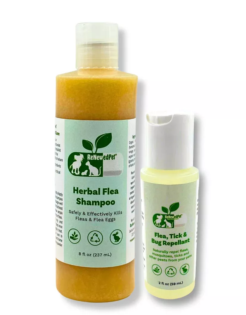 FLEA-X KIT: Flea Shampoo, Flea Tick Bug Repellent
