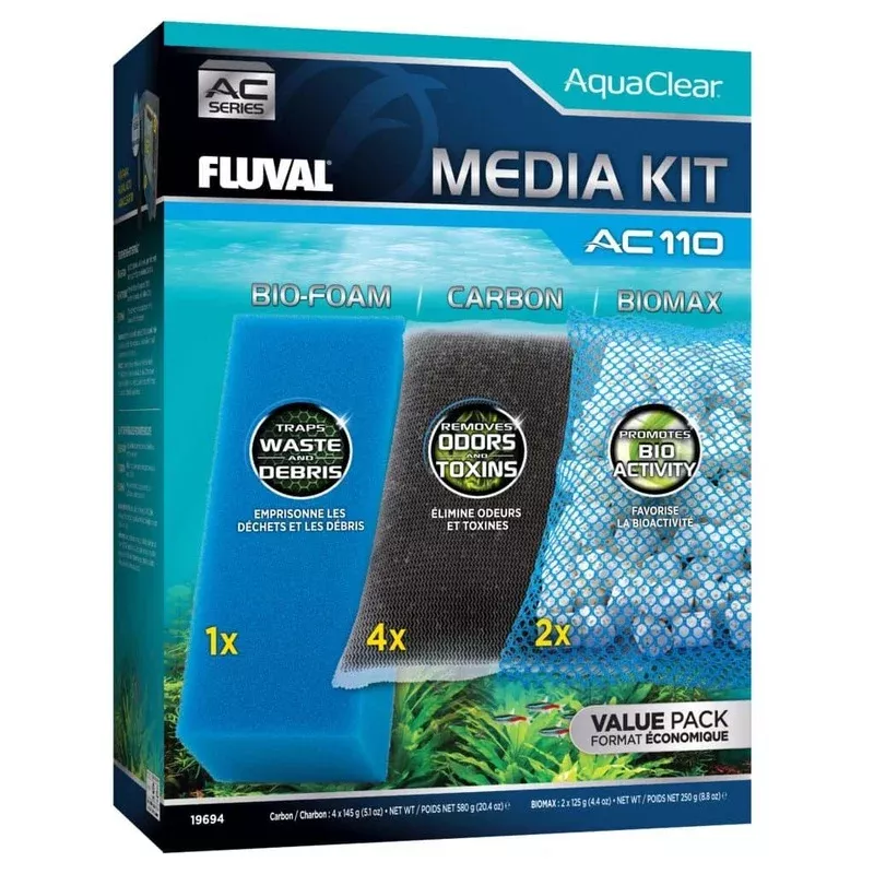 Fluval AquaClear AC110 Filter Foam and Media
