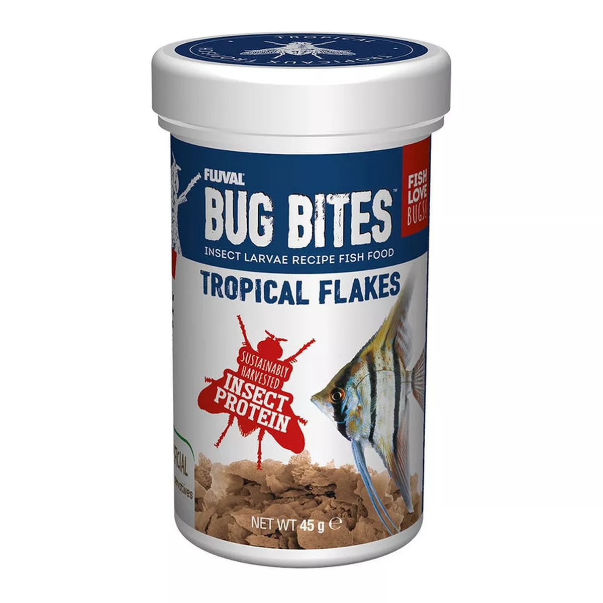 Fluval Bug Bites Tropical Flakes 45g