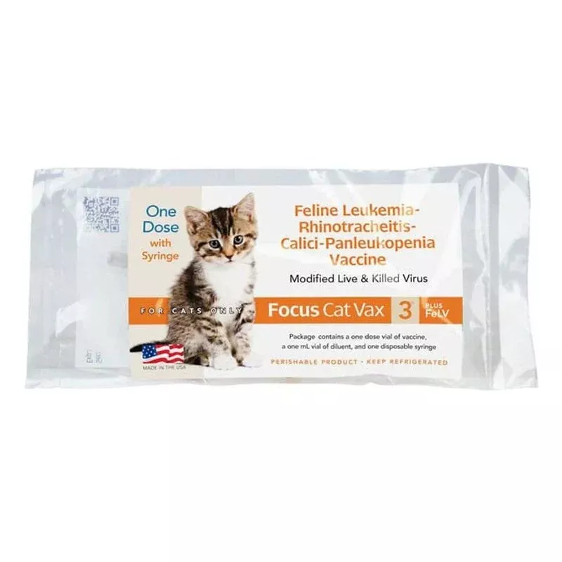 Focus Cat Vax 3 Plus Felv With Syringe