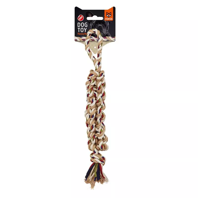 FOFOS Braided Flossy Rope Dog Toy