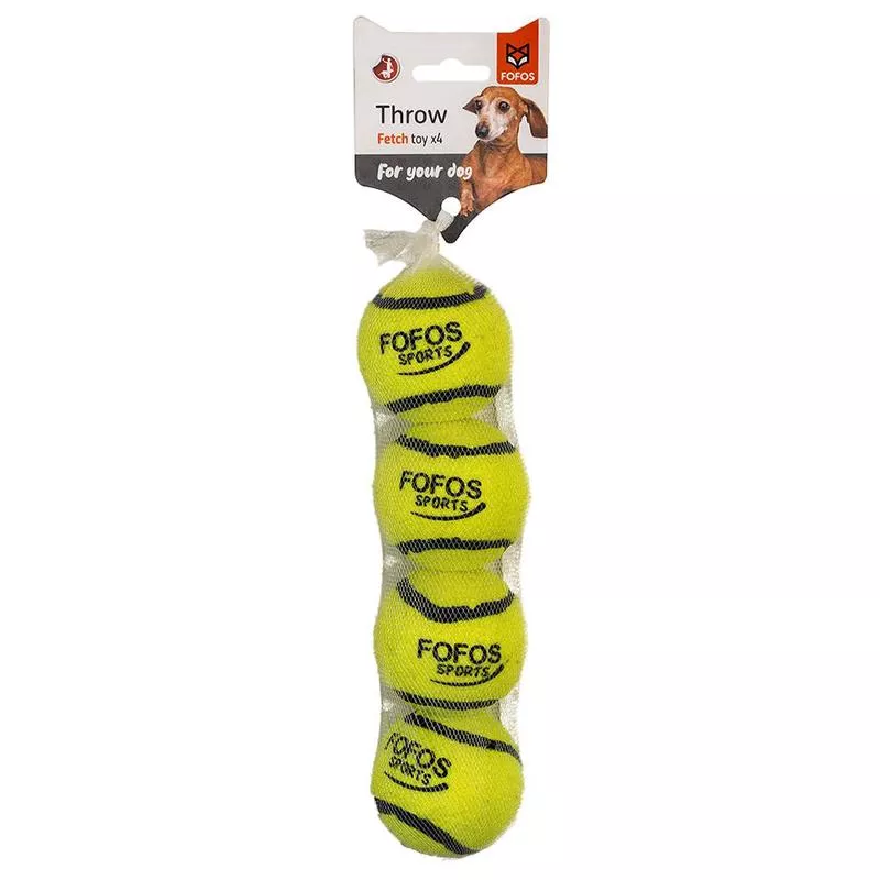 FOFOS – Sports Fetch Ball Dog Toy – 4PK