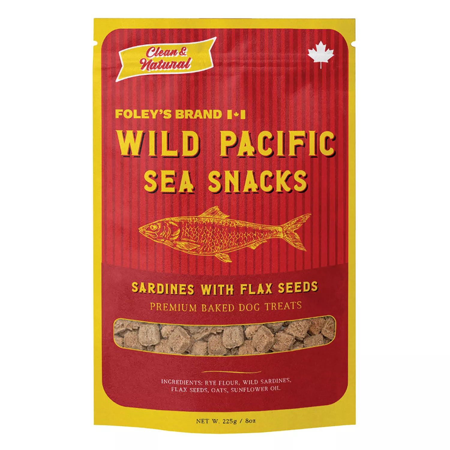 Foley's, Wild Pacific Sea Snacks - Sardines with Flax Seeds - Baked Dog Treats