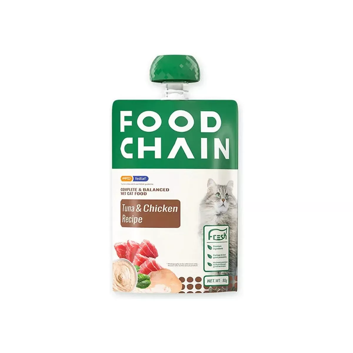 FOOD CHAIN Wet Cat Food - Tuna & Chicken Recipe 80g