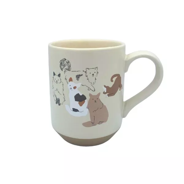 Fringe Petshop Pencil Cats Stoneware Mug