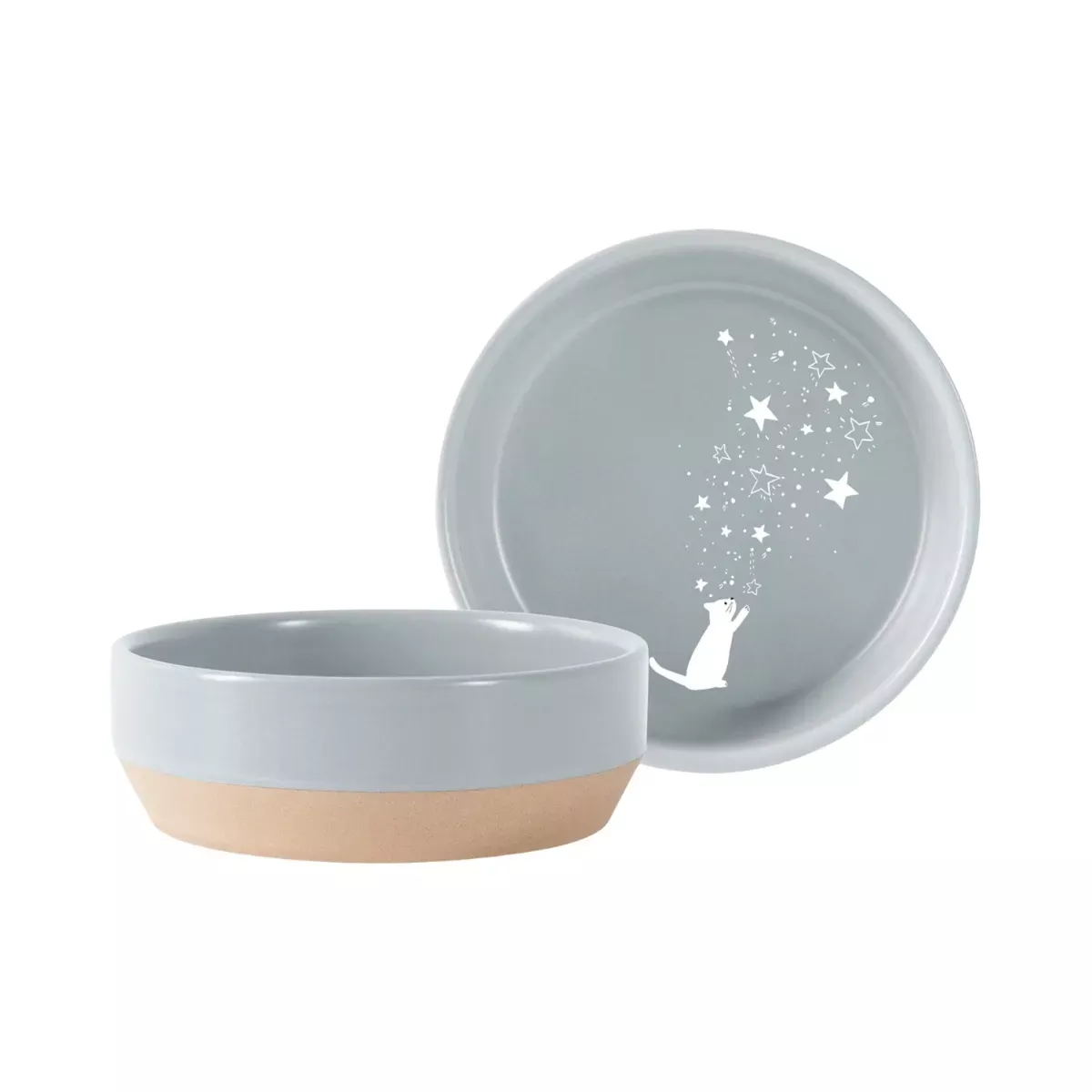 Fringe PetShop Stoneware Cat Bowl - Celestial Cat