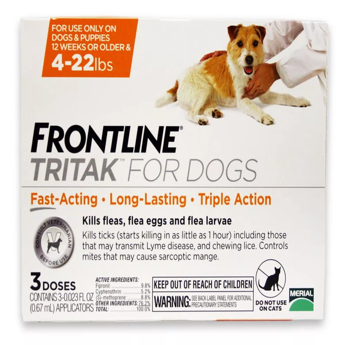 Frontline Tritak Flea, Tick & Lice Treatment for Dogs, 3 Month Supply