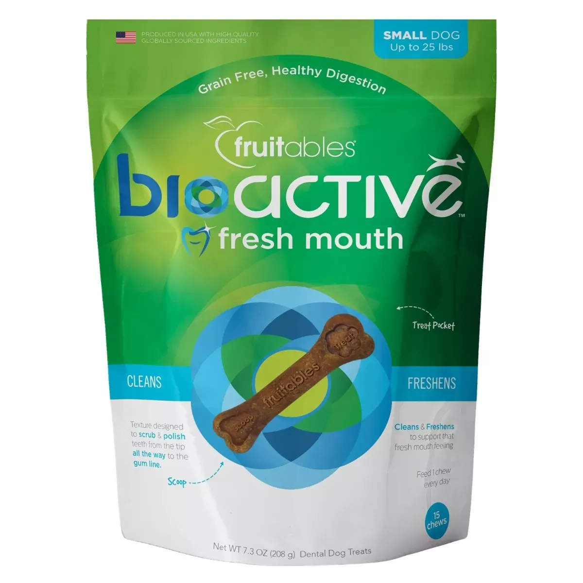 Fruitables Bioactive Fresh Mouth Dental Dog Treats - Small