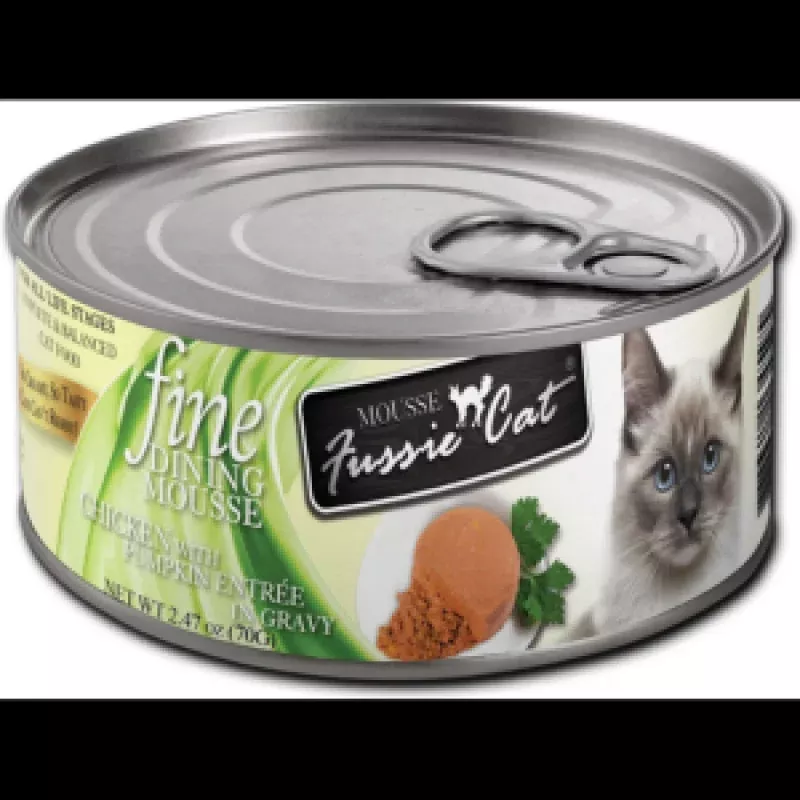 Fussie Cat Fine Dining Mousse Chicken With Pumpkin Wet Cat Food, 2.47-oz
