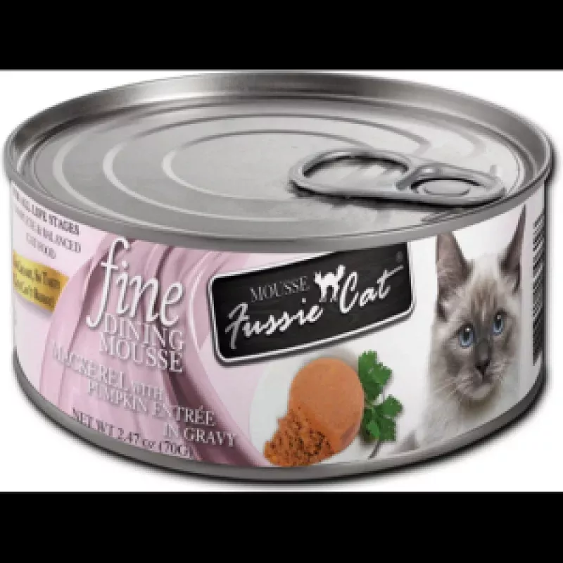 Fussie Cat Fine Dining Mousse Mackerel With Pumpkin Wet Cat Food, 2.47-oz