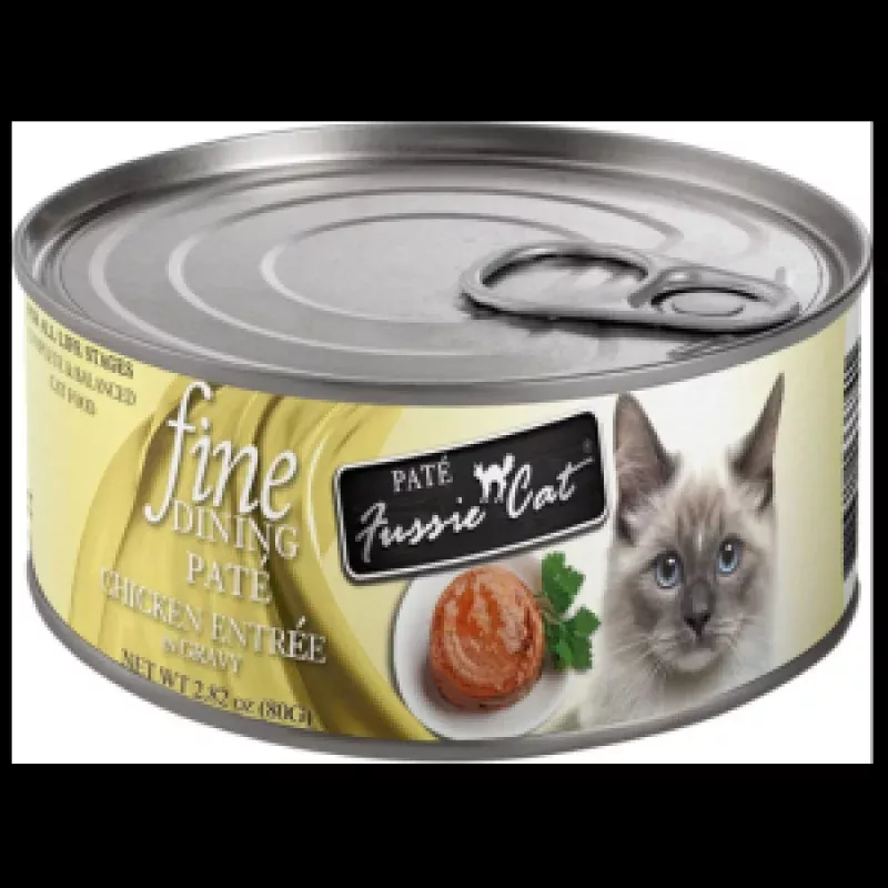 Fussie Cat Fine Dining Pate Chicken Entree in Gravy Wet Cat Food, 2.82-oz