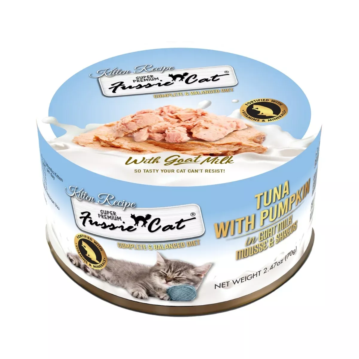 Fussie Cat Goat Milk Mousse & Shreds Wet Kitten Food - Tuna with Pumpkin