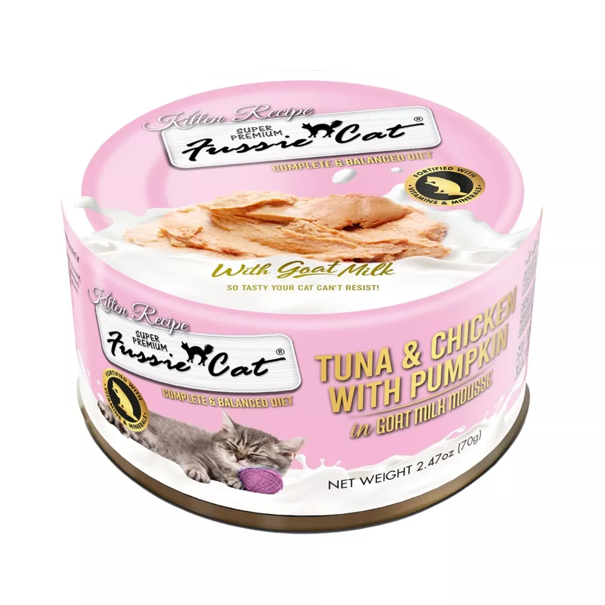 Fussie Cat Goat Milk Mousse Wet Kitten Food - Tuna & Chicken with Pumpkin