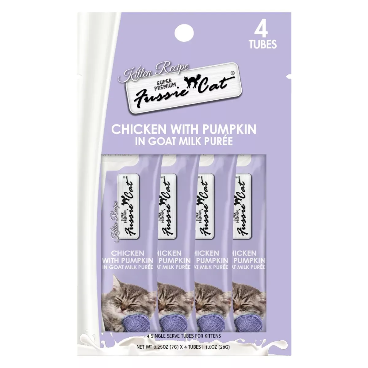 Fussie Cat Goat Milk Purée Kitten Treats - Chicken with Pumpkin