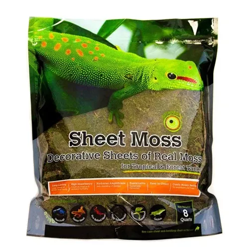 Galapagos, Galapagos Sheet Moss Decorative Sheet of Real Moss Substrate, Fresh Green, 1 Each/8 qt