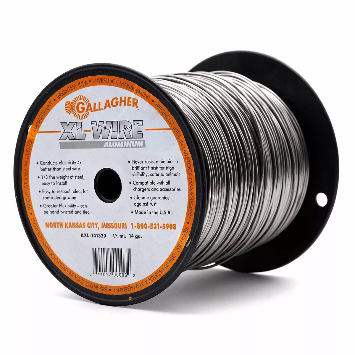 Gallagher Heavy-Duty 14 Gauge Electric Fence Wire 1/4 Mile, Rust-Proof, Livestock Fencing